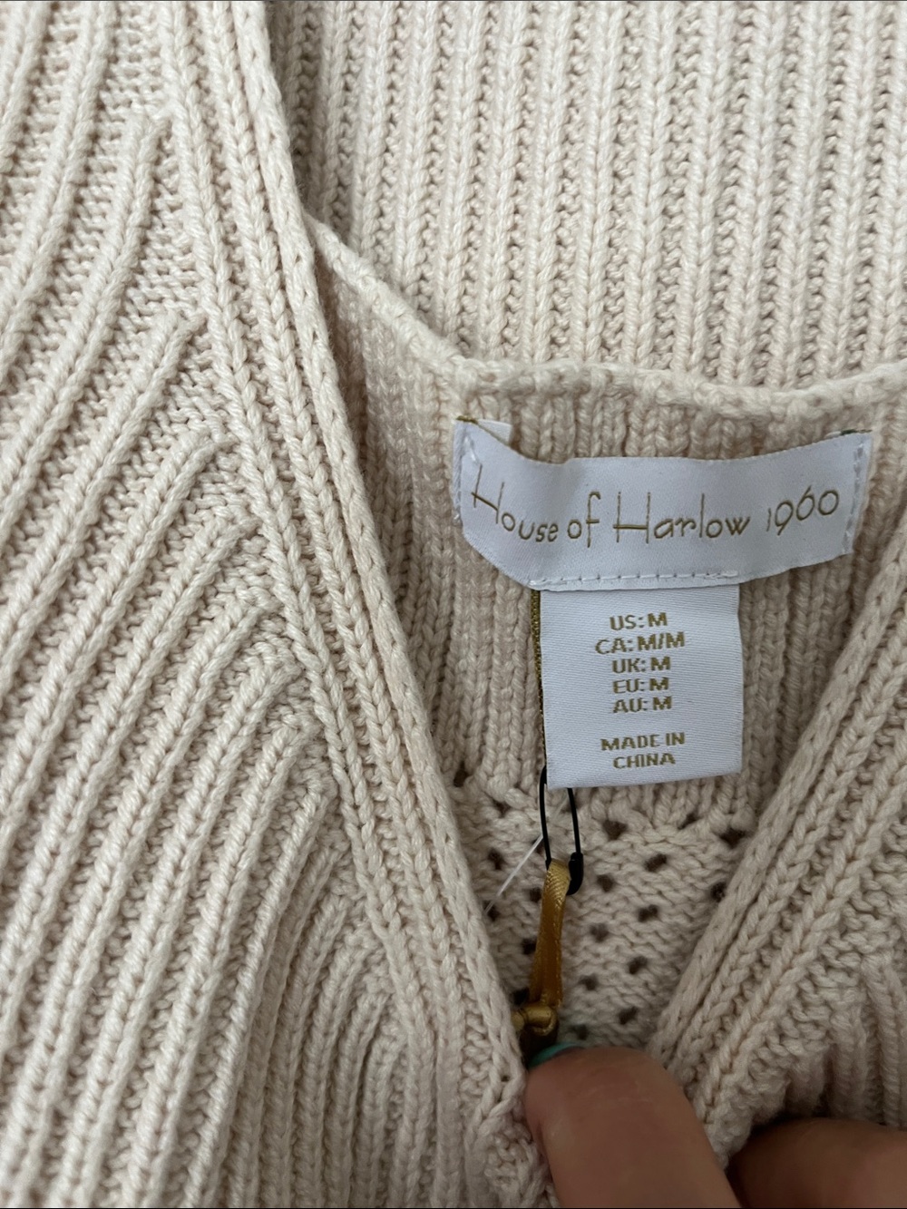 House of Harlow 1960 (Set) Cream Ribbed Knit Top and Skirt - Picture 3 of 8